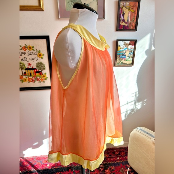 Vintage 1960s Slumber Suzy Sheer Nylon Babydoll Nightgown Camisole Top Pajamas - Picture 9 of 9